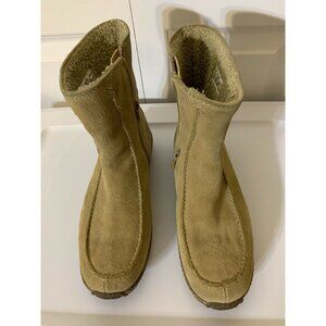 Timberland Suede Ankle Women’s Sz 7.5 Leather Boots Slip‎ On Side Zip
